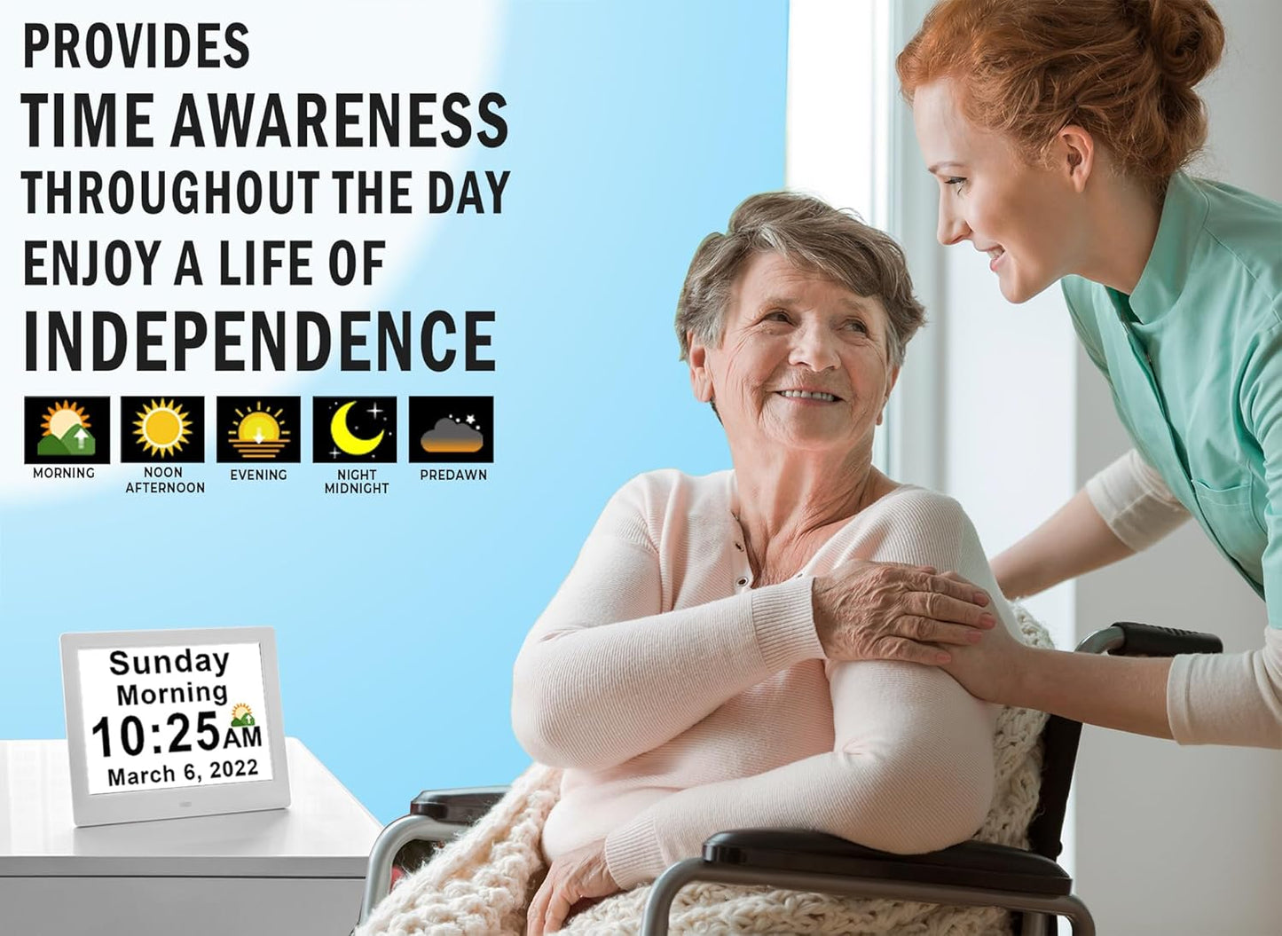 Frendorf | 11,5-Zoll Digitaler Kalender Tagesuhr mit 19 Erinnerungen – Claryon