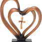 Frendorf | EternalBond Herz-Kreuz Tischdekoration | Symbolische Deko für Hochzeit & Zuhause | In Braun & Silber erhältlich