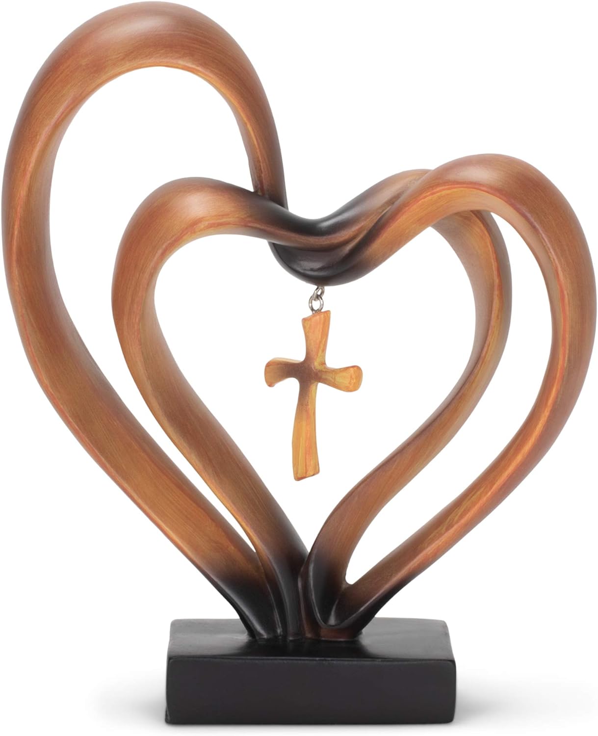 Frendorf | EternalBond Herz-Kreuz Tischdekoration | Symbolische Deko für Hochzeit & Zuhause | In Braun & Silber erhältlich