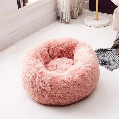Frendorf | PawNest Beruhigendes Donut-Katzenbett | Rundes Plüsch Nest | Stresslindernd & Gemütlich | Perfekt für Katzen & kleine Hunde