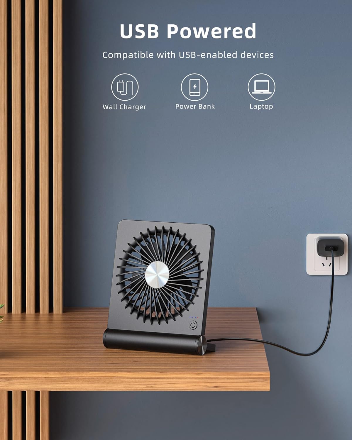 Starker Wind - Ultrastille Kleiner Tischventilator | Kompakt und Kraftvoll für Erfrischende Kühle