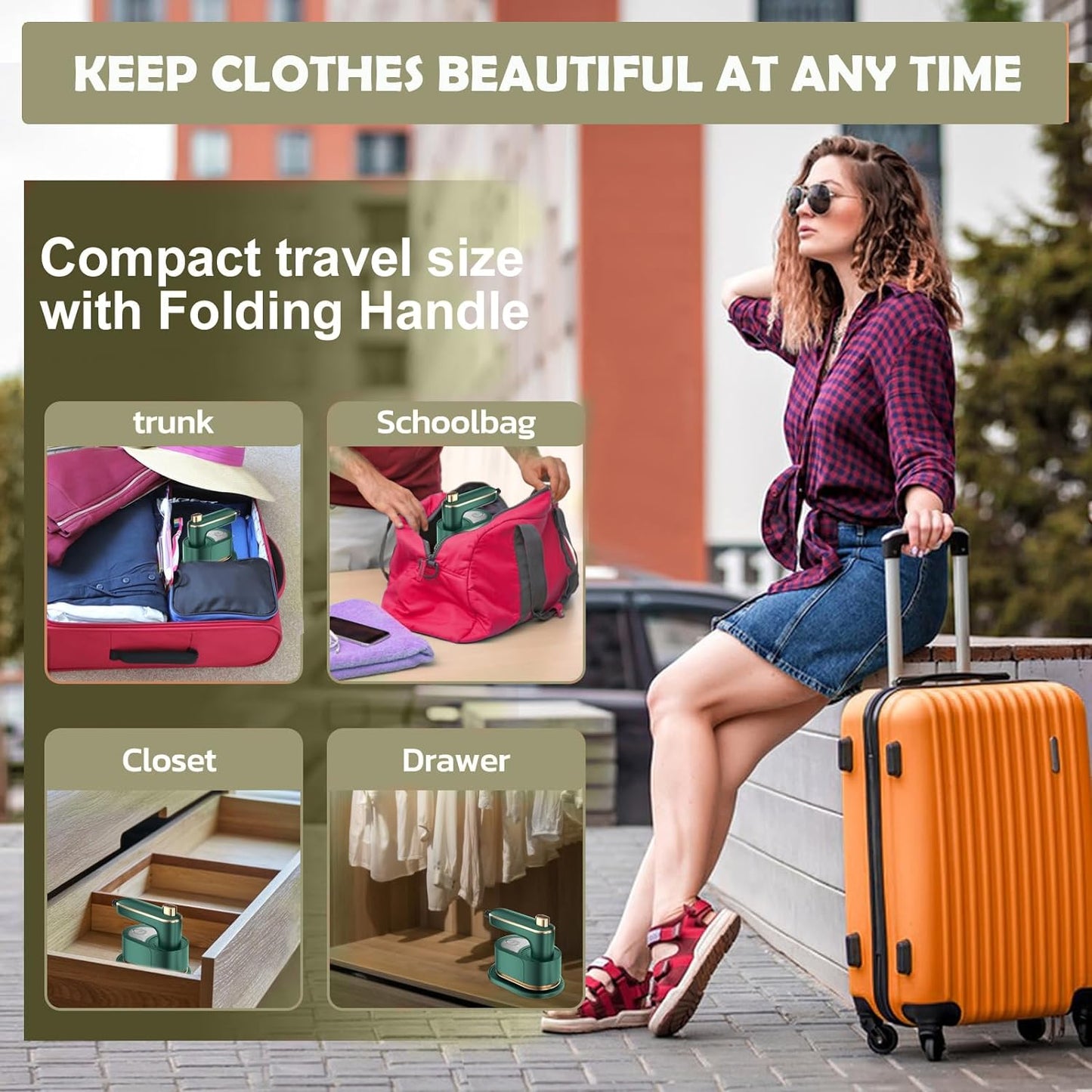Frendorf | Mini-Reise-Dampfbügeleisen für Kleidung
