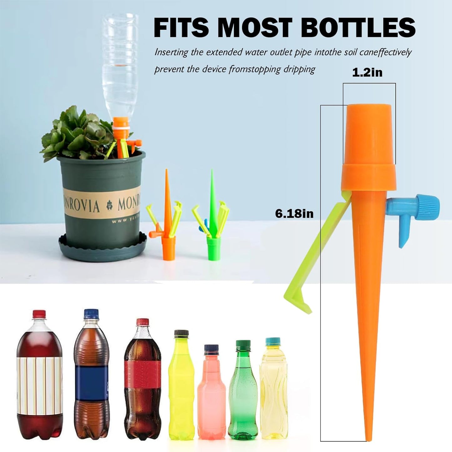 Frendorf | Automatischer Bewässerungspickel für Pflanzen – Mit Flaschenadapter