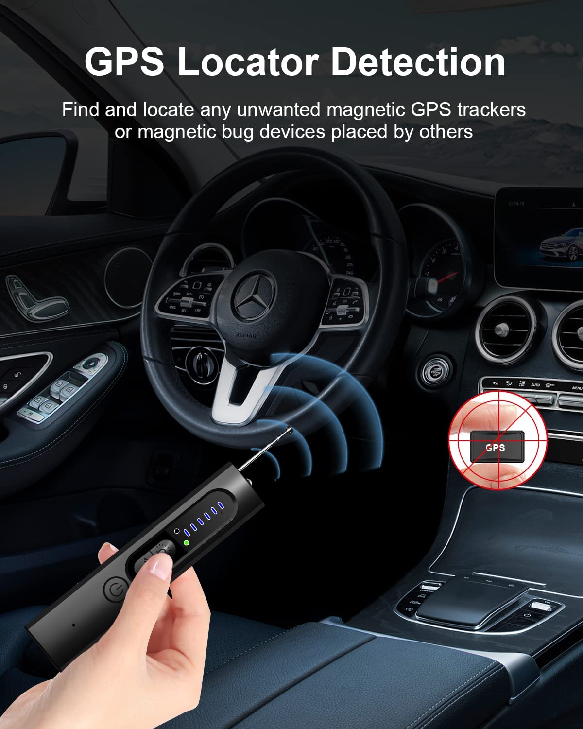 Frendorf | Scanner-Gerät-Detektor für GPS-Tracker Wireless Listening Device Kamera-Finder 5 Stufen Empfindlichkeit 25H Arbeitszeit