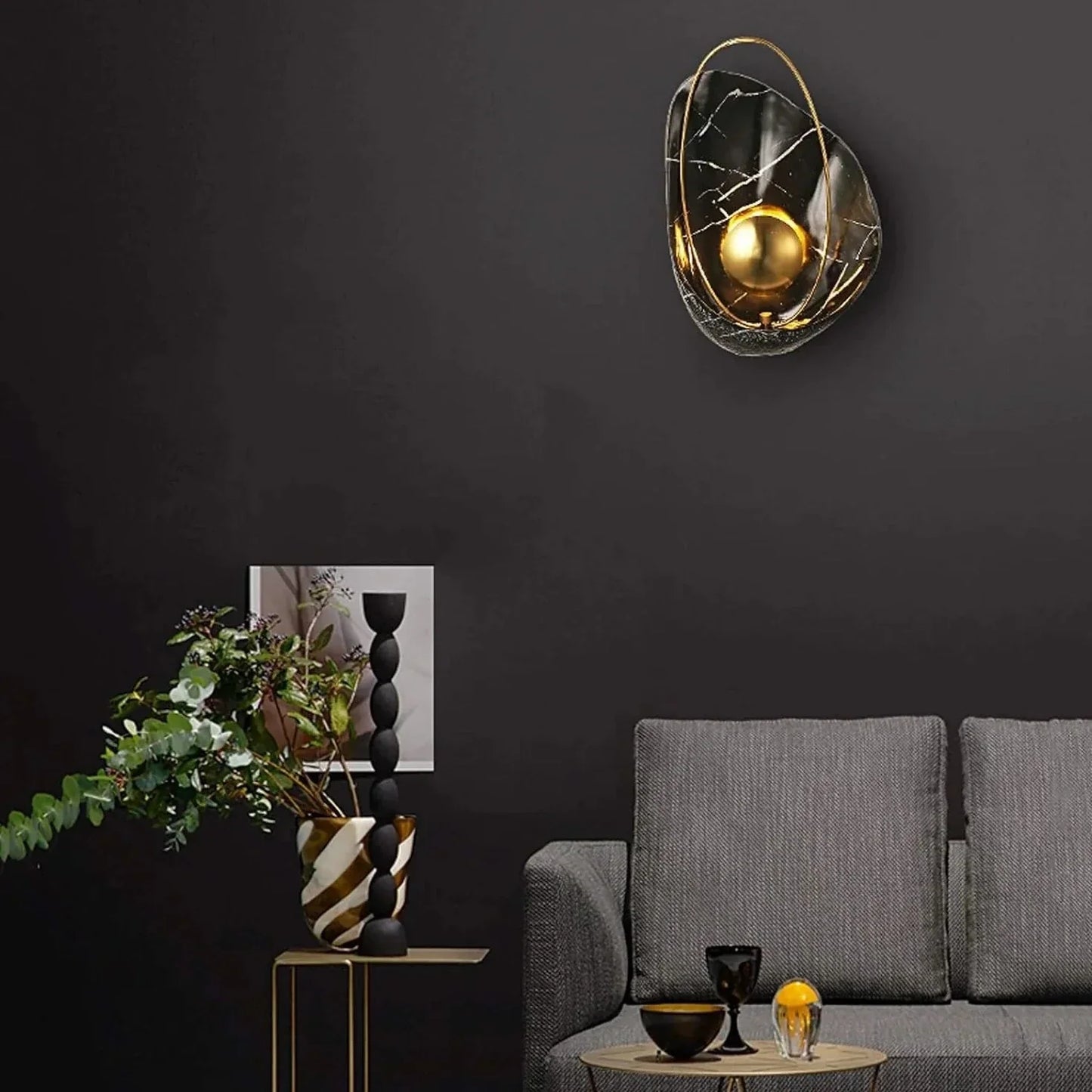 Frendorf | MarbelleGlow Marmor-Wandleuchte | Modernes Design | LED Beleuchtung | Dekorative Wandlampe
