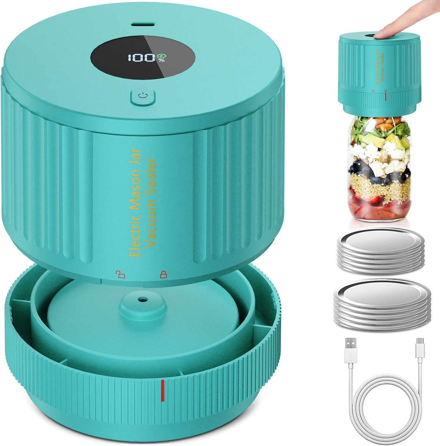 Elektrisches Mason Jar Vakuumierer Set - Bewahre Frische Schnell!
