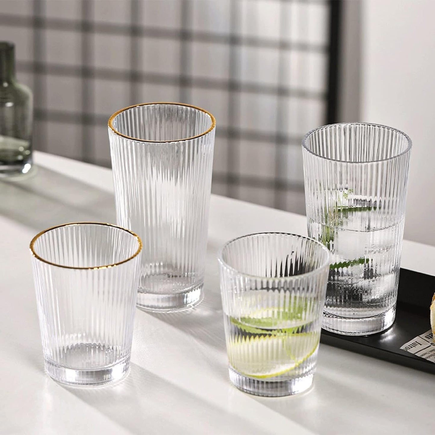 Frendorf | 380ml goldrand teeglas – elegantes und stilvolles teeglas mit dekorativem goldrand, perfekt zum Servieren von Tee, Kaffee oder anderen Getränken, langlebiges und hochwertiges Design, ideal für Zuhause, Restaurants und besondere Anlässe.