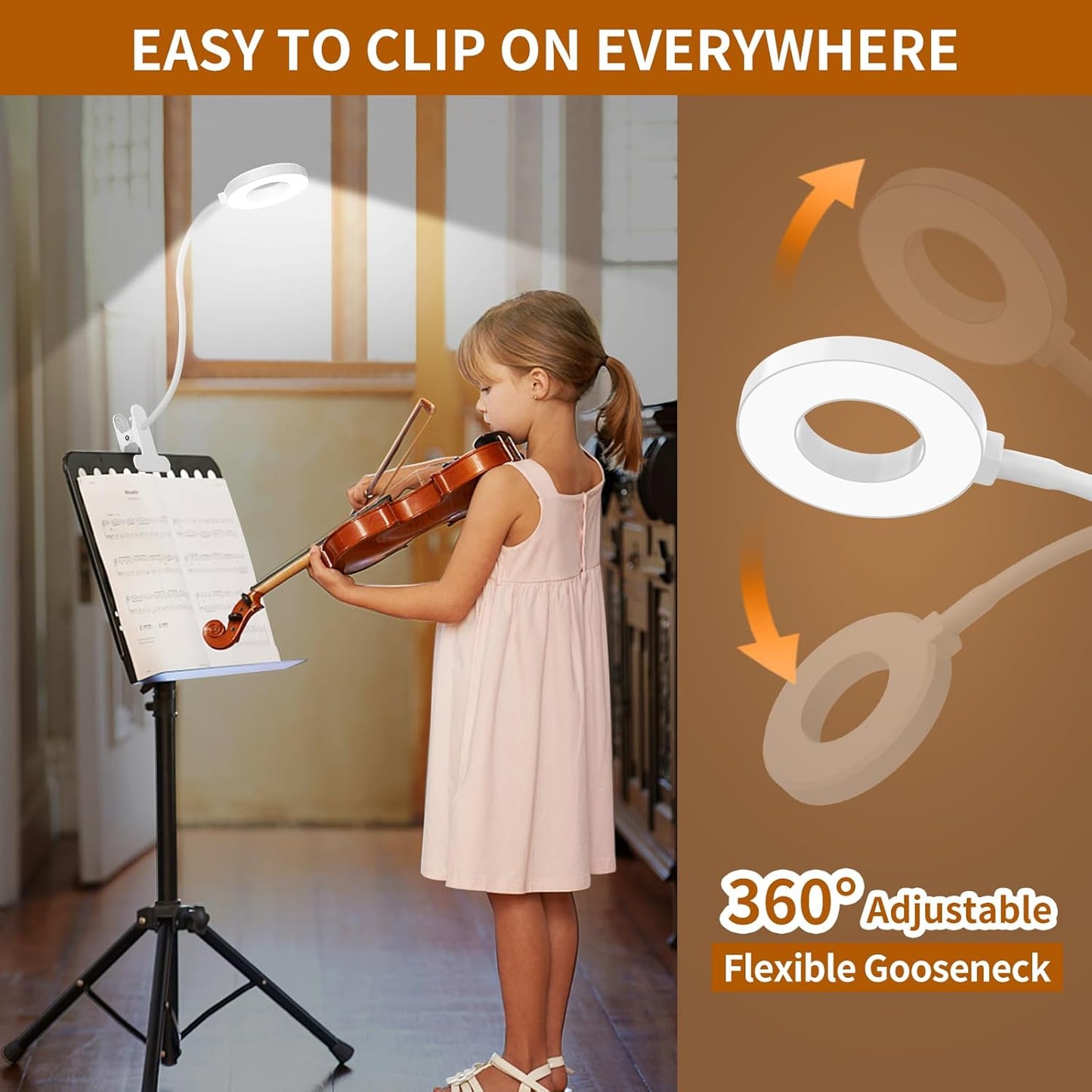 Frendorf | 3 Farbmodi LED Tischklemmlampe mit & flexiblem Schwanenhals – Selvara (1+1 KOSTENLOS)