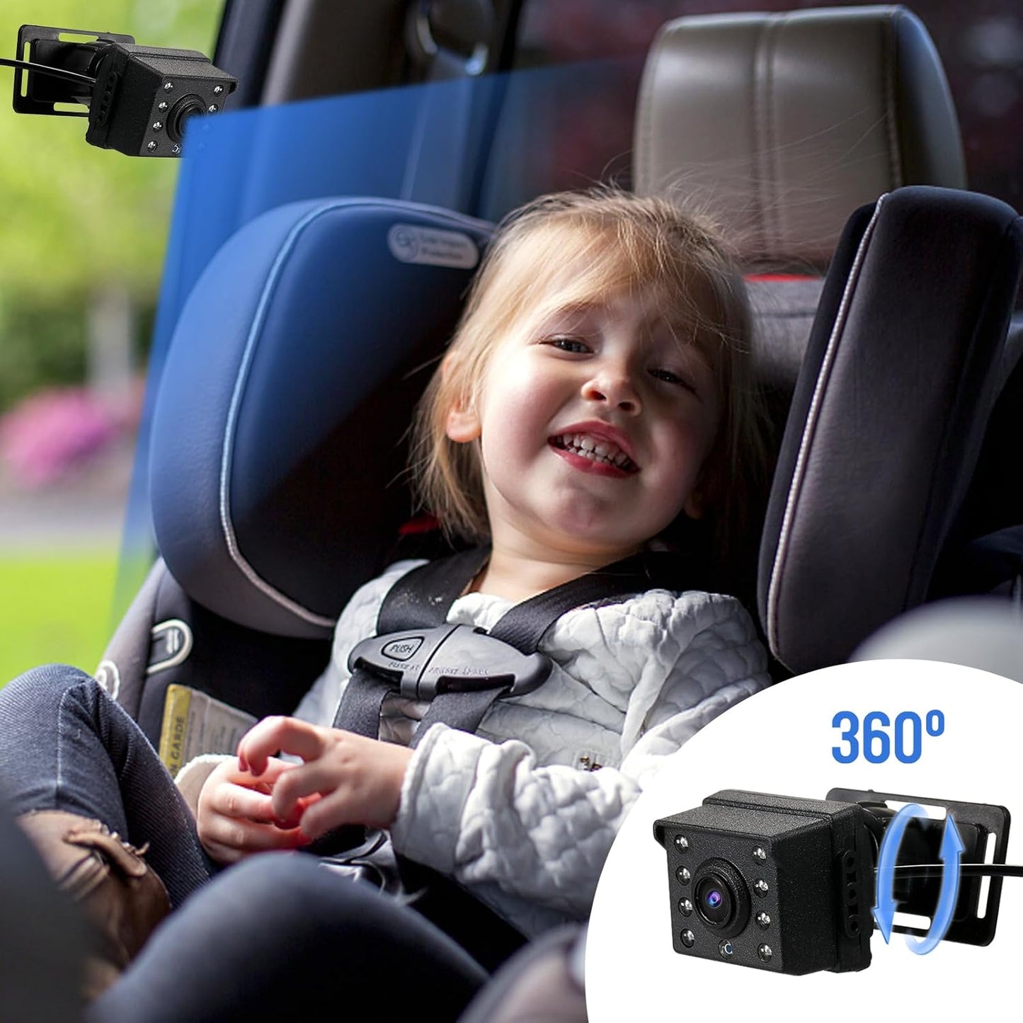 Frendorf | Baby Auto Spiegel mit 1080P Kamera & 4,3'' Bildschirm – Solvian
