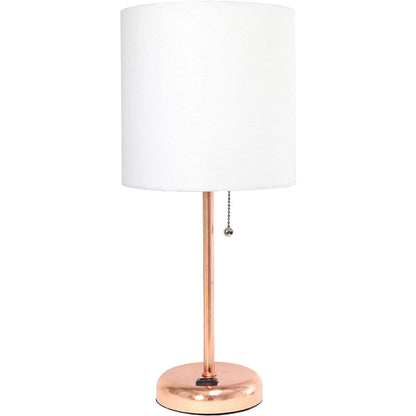 Stick Charging Outlet - Tischlampe mit Stofflampenschirm und Ladefunktion