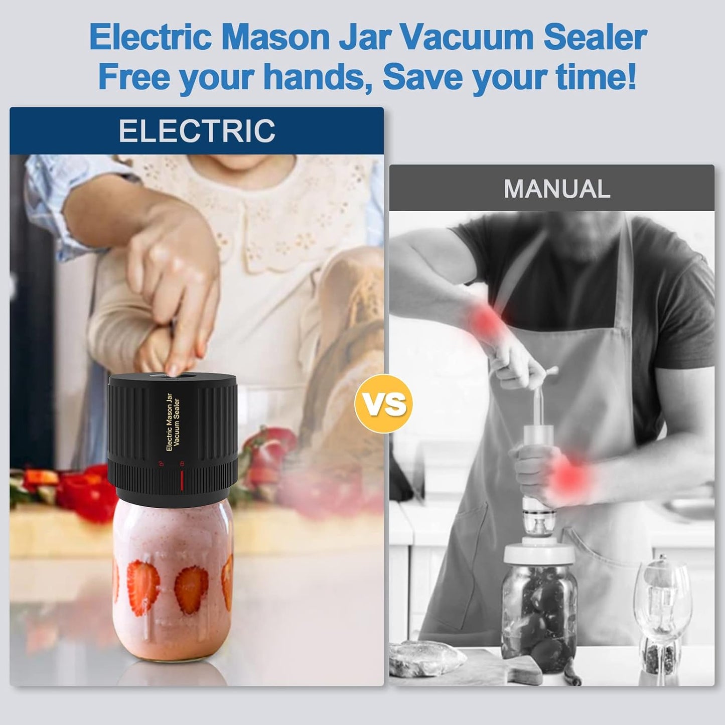 Elektrisches Mason Jar Vakuumierer Set - Bewahre Frische Schnell!