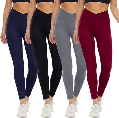 4er-Pack Hochtaillierte Kompressionsleggings