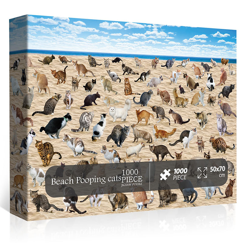 Frendorf | Beach Pooping Cat Puzzle 1000 Teile