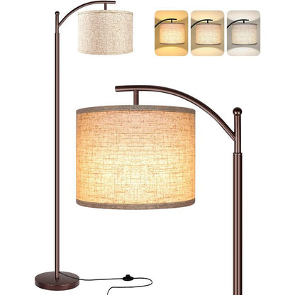 Stehlampe mit 3 Farbtemperaturen LED-Glühbirne, Stehlampe hohe industrielle Stehlampe Lesen für Schlafzimmer, Büro, weiße Lampenschirm enthalten