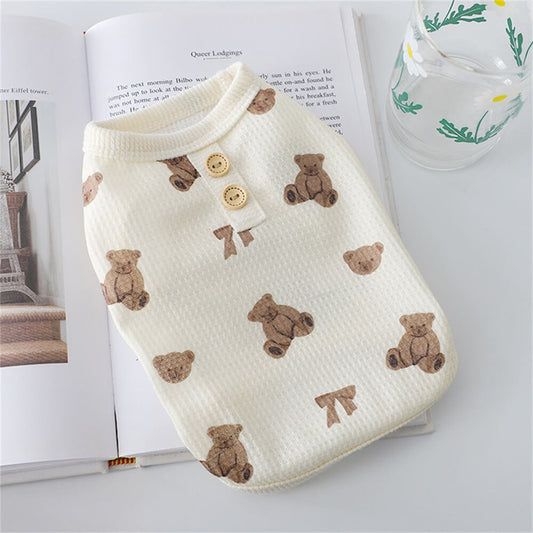 Adorables Teddy-Print-Hundeweste – Perfekt für drinnen und draußen