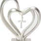 Frendorf | EternalBond Herz-Kreuz Tischdekoration | Symbolische Deko für Hochzeit & Zuhause | In Braun & Silber erhältlich