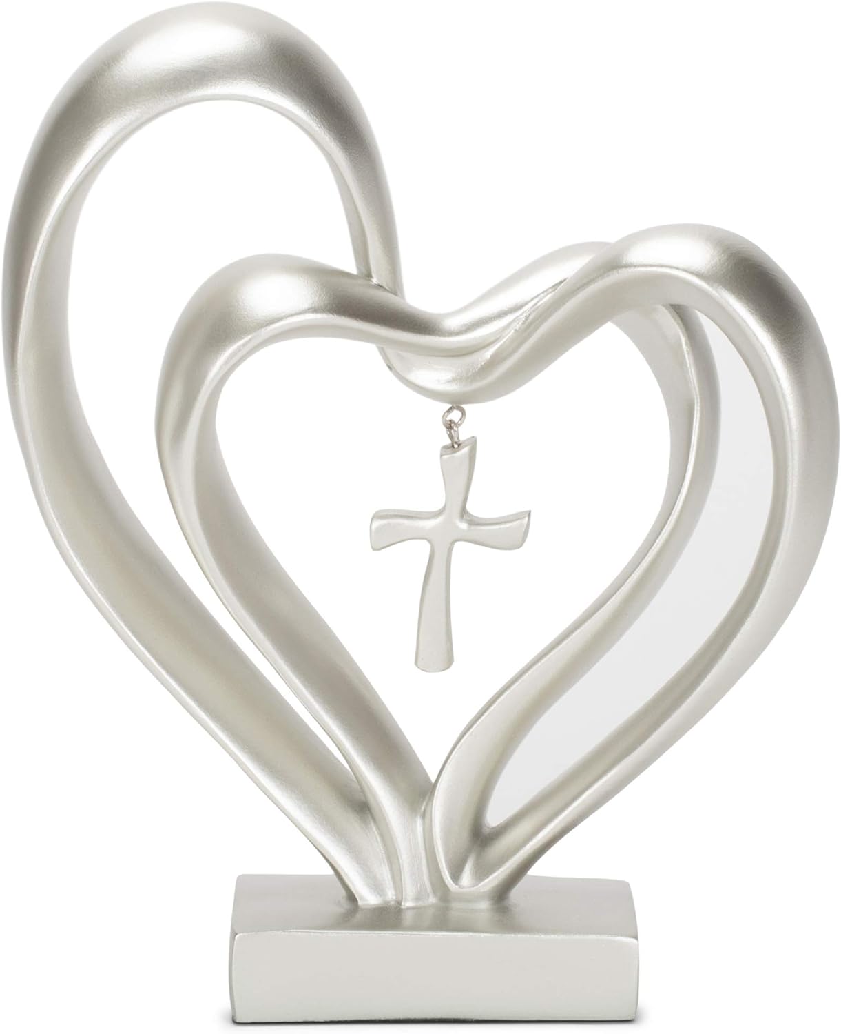 Frendorf | EternalBond Herz-Kreuz Tischdekoration | Symbolische Deko für Hochzeit & Zuhause | In Braun & Silber erhältlich