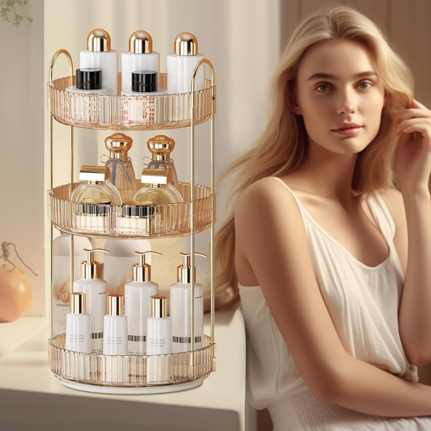 Frendorf | 360 Grad drehbarer Make-up-Organizer, transparente Aufbewahrung mit hoher Kapazität