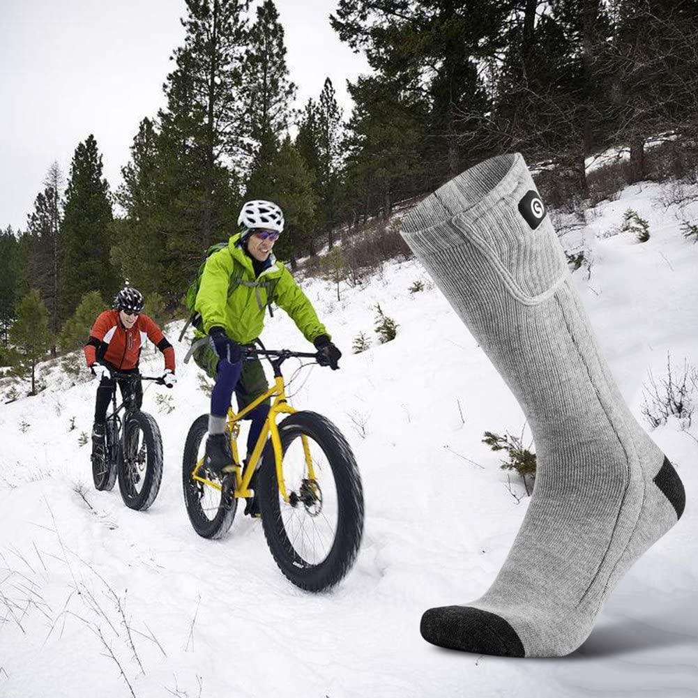 Frendorf | Elektrische wiederaufladbare Batterie dicke lange Skisocken für Winter kaltes Wetter Jagd Wandern Camping Schlittschuhlaufen