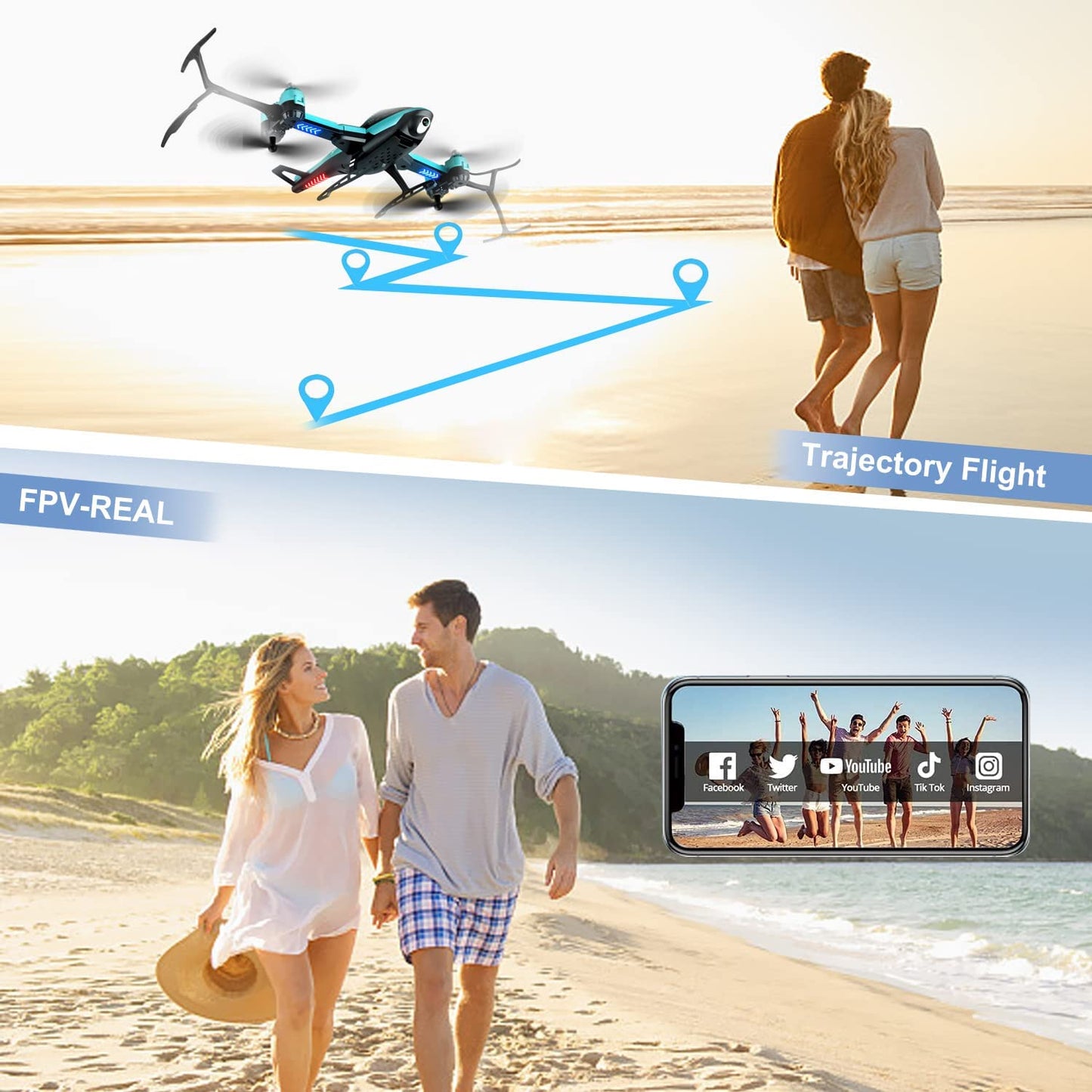 Frendorf | RC Helicopter Drone mit 1080P HD Kamera für Kinder Erwachsene