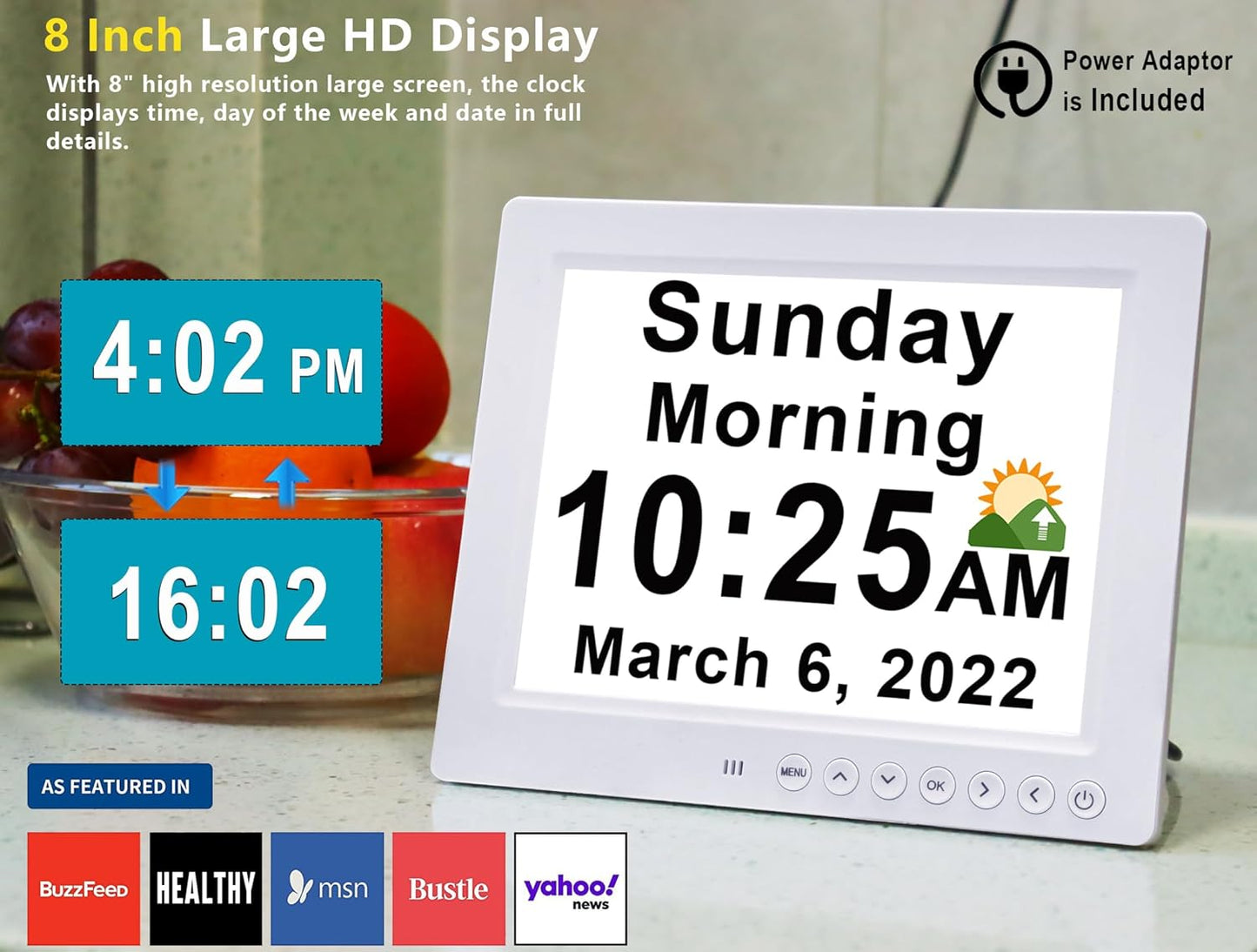 Frendorf | 11,5-Zoll Digitaler Kalender Tagesuhr mit 19 Erinnerungen – Claryon