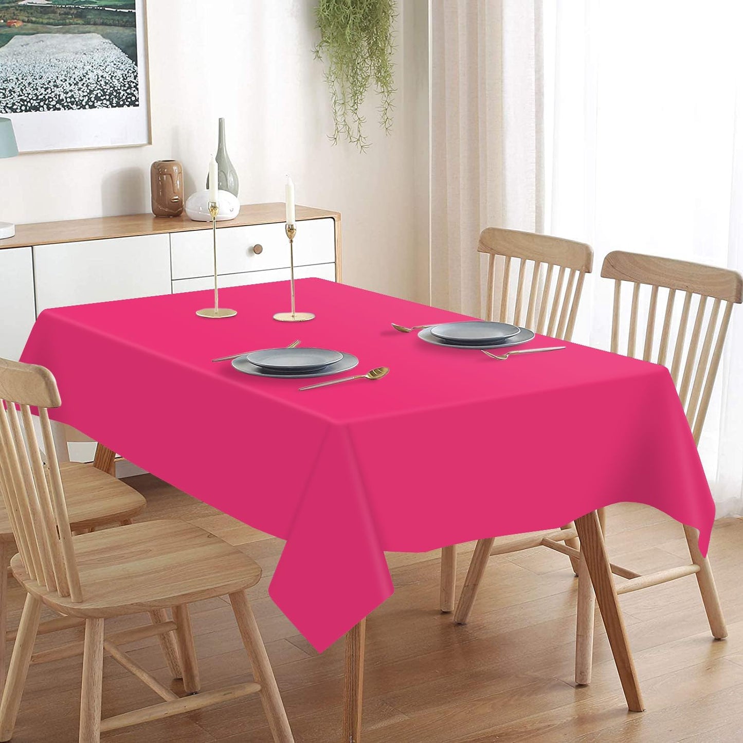 Frendorf | 100% Baumwolle Pastoral Tischläufer – 50x300cm, Rosa, Weich & Strapazierfähig, Bauernhaus Esstisch Dekor, Rustikaler Boho Stil, Maschinenwaschbar, Perfekt für Zuhause, Hochzeiten, Partys & Feiertagsdekorationen