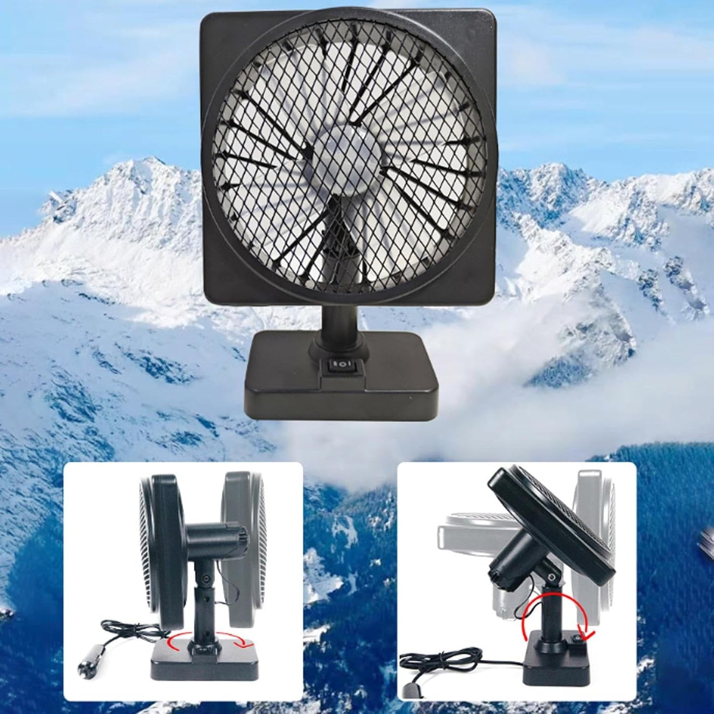 Frendorf | 12V USB Luftzirkulator Auto Klimaanlagen Kühlventilator mit 360° Rotation (1+1 KOSTENLOS) – Aurovent