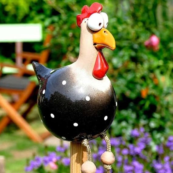 Lustige Hühner | Hochwertige Gartenstecker - der einzigartigste Blickfang des Jahres