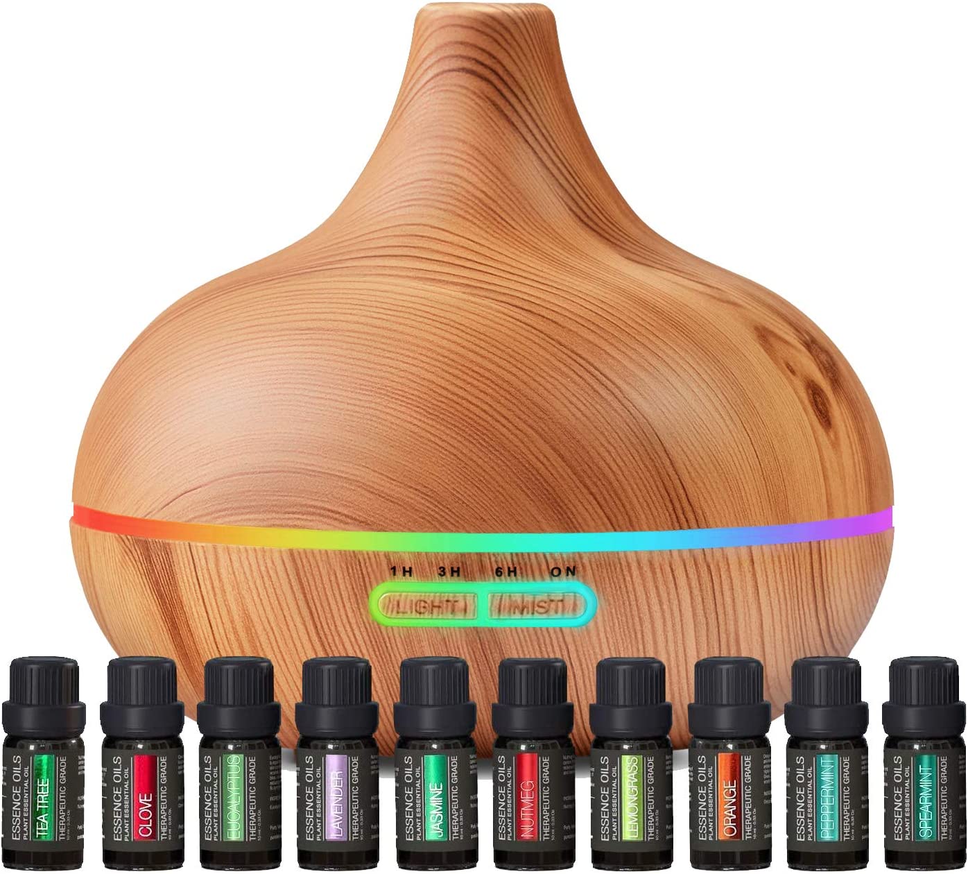 Frendorf | Ultraschall-Diffusor & Top 10 ätherische Öle - 400ml Diffusor