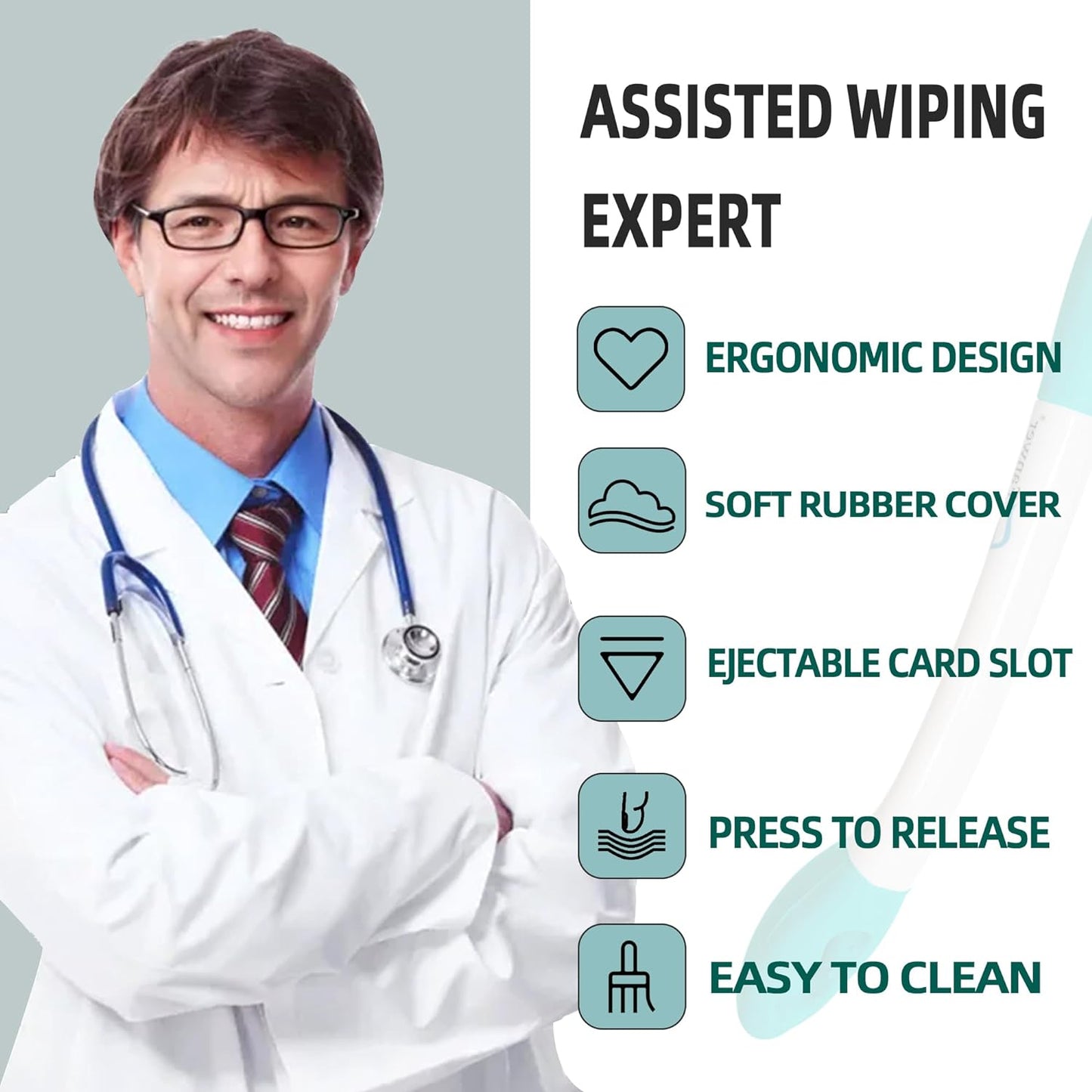 Frendorf | 2 Stück Toilettenhilfe zum Abwischen Lange Reichweite Komfort Gesäßwischer Werkzeuge