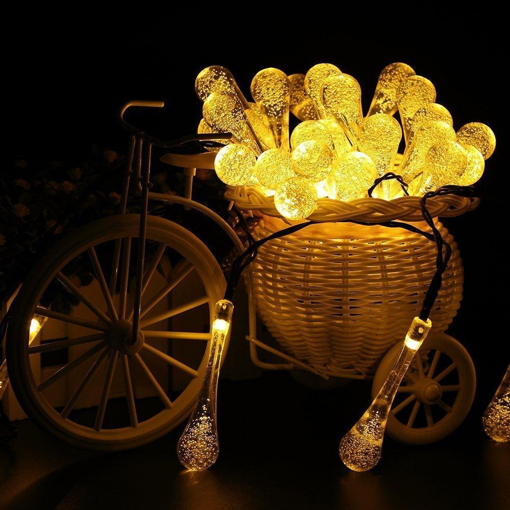 Frendorf | Outdoor Solar Lichterkette, Garten Dekor LED Wassertropfen Wasserdichte Lichter