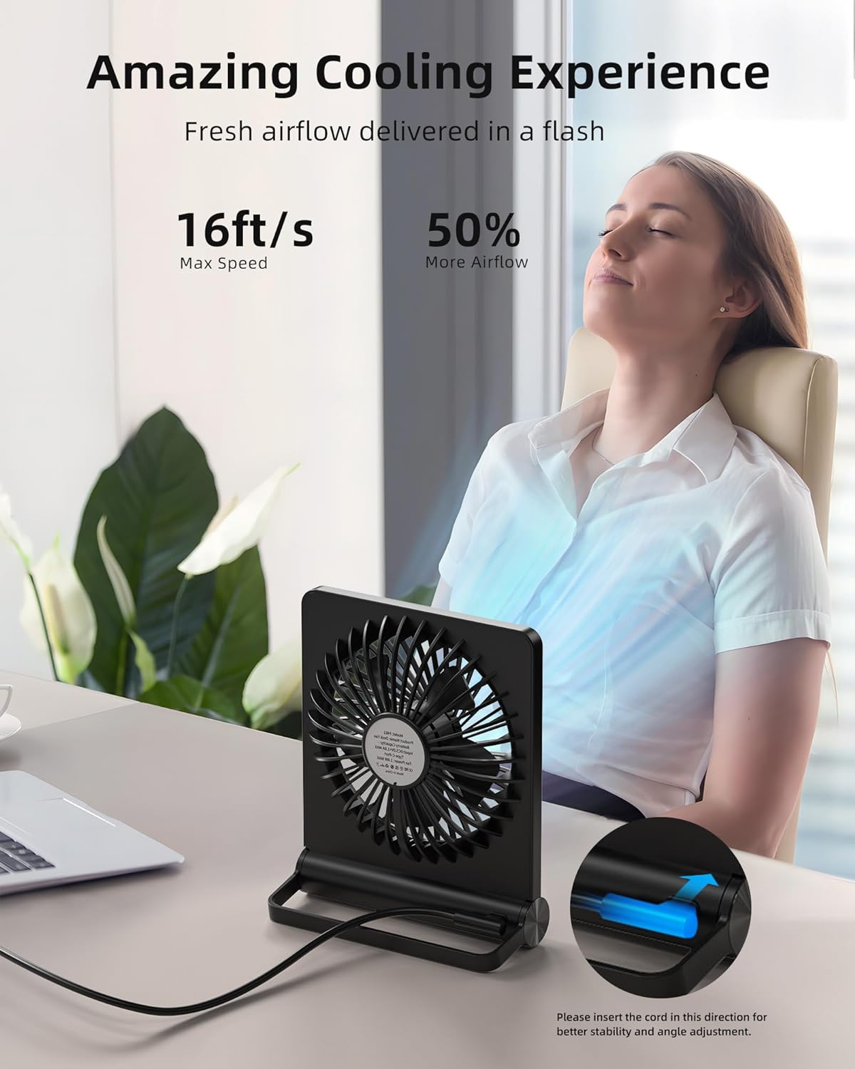 Starker Wind - Ultrastille Kleiner Tischventilator | Kompakt und Kraftvoll für Erfrischende Kühle