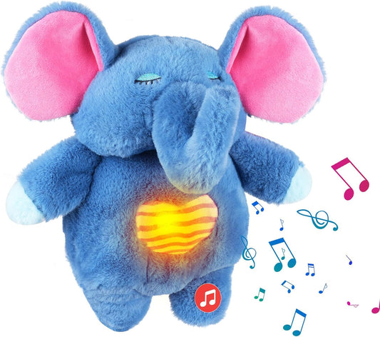 Frendorf | Sovetryg Plüschelefant – Beruhigendes Kuscheltier mit Atmung, Licht und Geräuschen