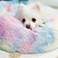 Runder Regenbogen Extra Plüsch Beruhigender Donut Hundebetten