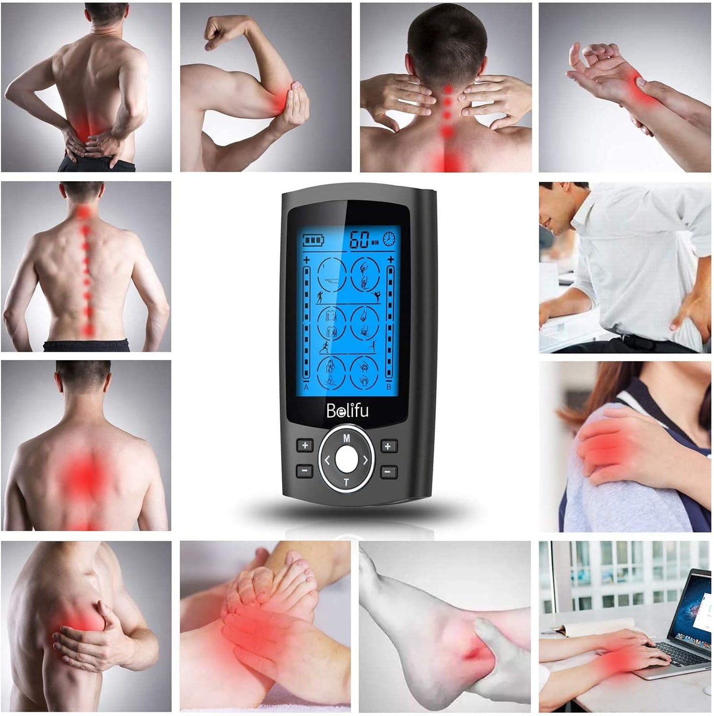 Frendorf | TENS EMS Einheit 24 Modi Muskelstimulator zur Schmerztherapie