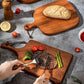 Frendorf | 8-Zoll Steakbrett – Premium Holzservierplatte für Steak, BBQ und gegrilltes Fleisch – Langlebiges Schneide- und Servierbrett mit Saftmulde für Küche, Restaurant und BBQ-Partys