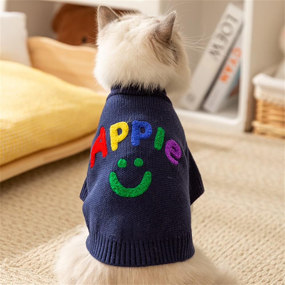 Bunter Apple Strickhundepullover