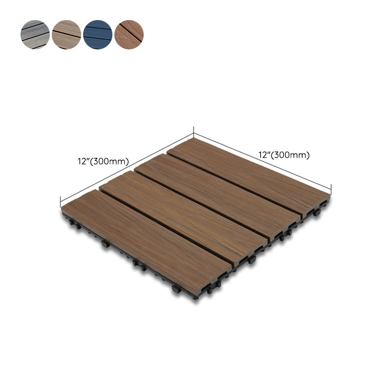 Frendorf | 12" X 12" 4-Slat Quadrat PVC Bodenfliesen Snap-Fit Installation Bodenplattenfliesen