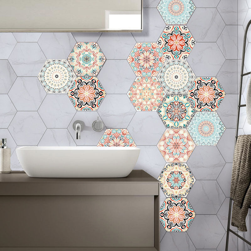 Frendorf | Plastik-Mosaikfliesen-Tapete hexagonal zum Aufkleben und Entfernen Rückwandfliese