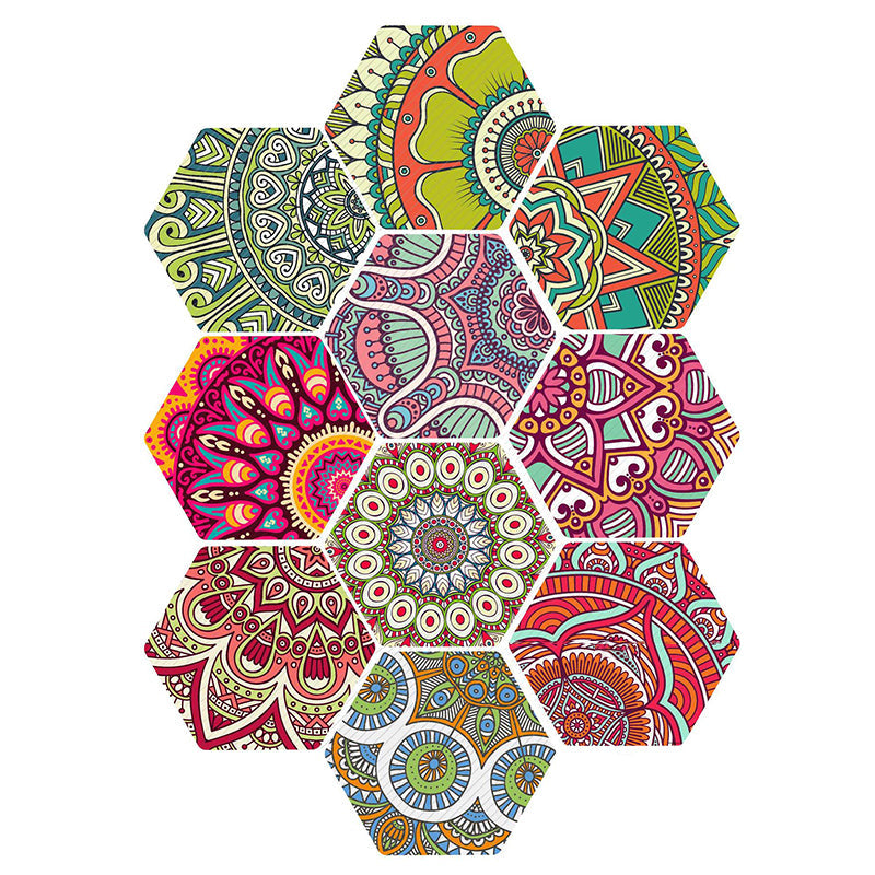 Frendorf | Plastik-Mosaikfliesen-Tapete hexagonal zum Aufkleben und Entfernen Rückwandfliese