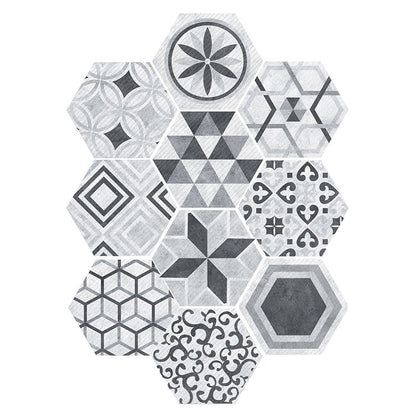 Frendorf | Plastik-Mosaikfliesen-Tapete hexagonal zum Aufkleben und Entfernen Rückwandfliese
