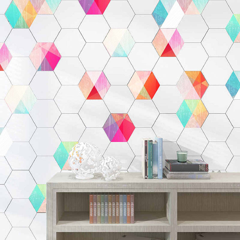Frendorf | Plastik-Mosaikfliesen-Tapete hexagonal zum Aufkleben und Entfernen Rückwandfliese