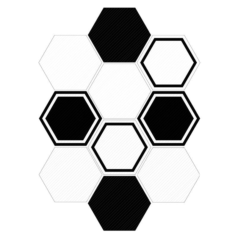 Frendorf | Plastik-Mosaikfliesen-Tapete hexagonal zum Aufkleben und Entfernen Rückwandfliese