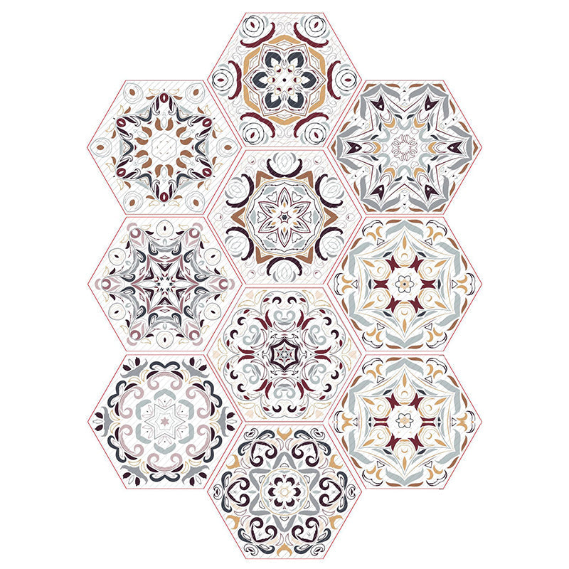 Frendorf | Plastik-Mosaikfliesen-Tapete hexagonal zum Aufkleben und Entfernen Rückwandfliese