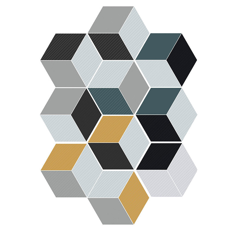 Frendorf | Plastik-Mosaikfliesen-Tapete hexagonal zum Aufkleben und Entfernen Rückwandfliese