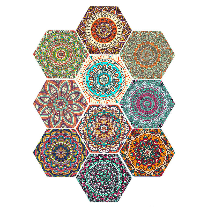 Frendorf | Plastik-Mosaikfliesen-Tapete hexagonal zum Aufkleben und Entfernen Rückwandfliese