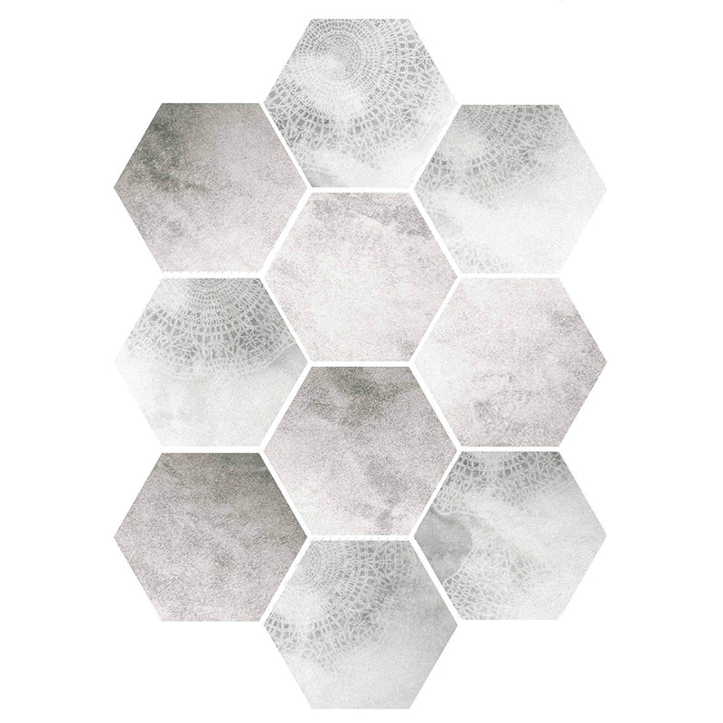Frendorf | Plastik-Mosaikfliesen-Tapete hexagonal zum Aufkleben und Entfernen Rückwandfliese