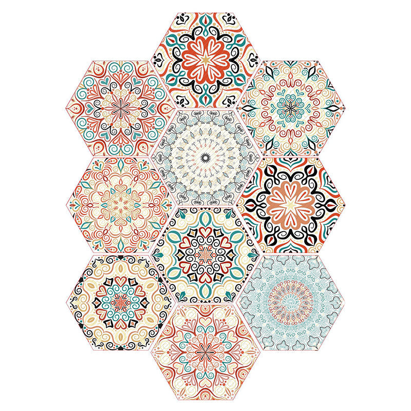 Frendorf | Plastik-Mosaikfliesen-Tapete hexagonal zum Aufkleben und Entfernen Rückwandfliese