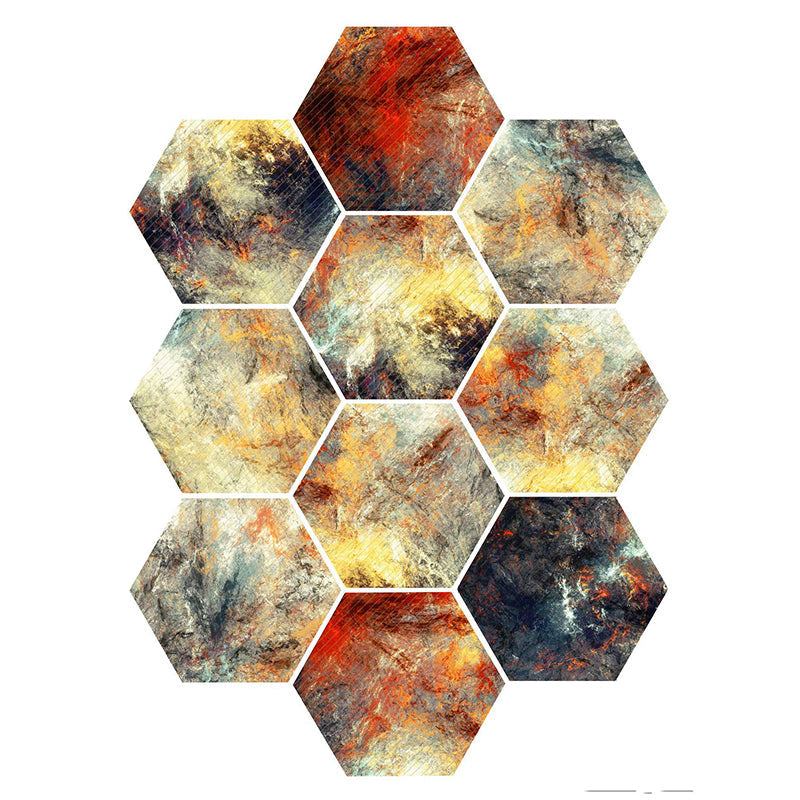 Frendorf | Plastik-Mosaikfliesen-Tapete hexagonal zum Aufkleben und Entfernen Rückwandfliese