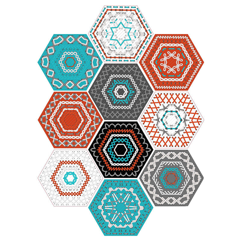 Frendorf | Plastik-Mosaikfliesen-Tapete hexagonal zum Aufkleben und Entfernen Rückwandfliese